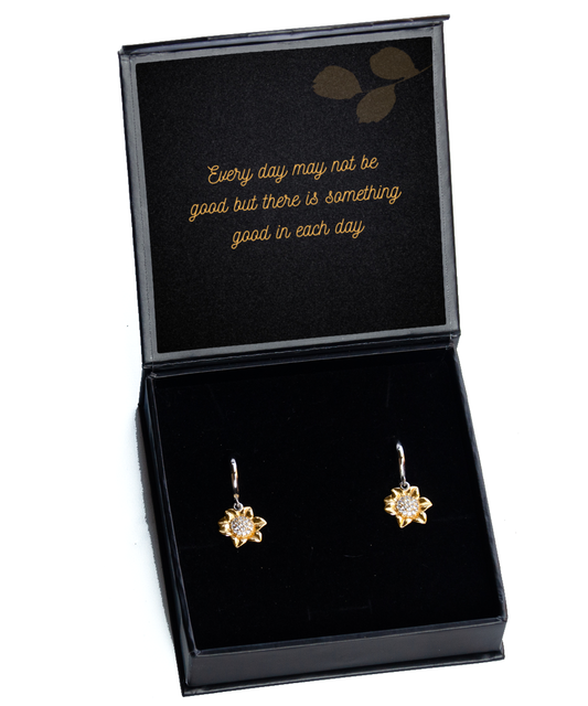Positivity Paired with Elegance - Inspirational Earrings for Women,  Sunflower Earrings. Model 60093