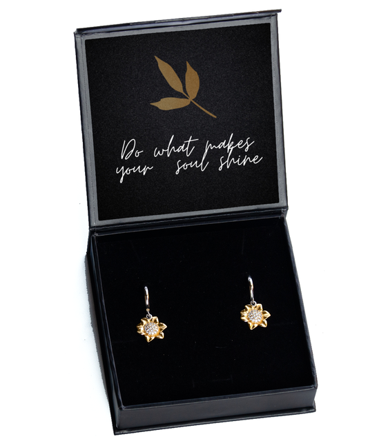 Elegant Echoes of Positivity - Inspirational Earrings,  Sunflower Earrings. Model 60093