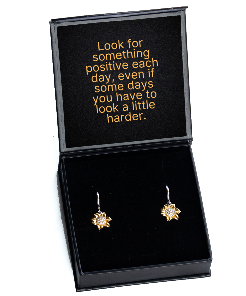 Whispered Wisdom in Earring Form - Inspire & Shine,  Sunflower Earrings. Model 60093