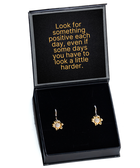 Whispered Wisdom in Earring Form - Inspire & Shine,  Sunflower Earrings. Model 60093