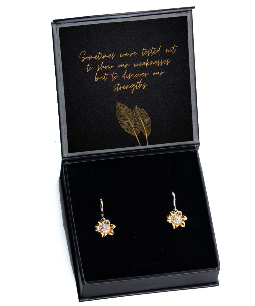 Dress Your Confidence - Inspirational Earrings for Women,  Sunflower Earrings. Model 60093