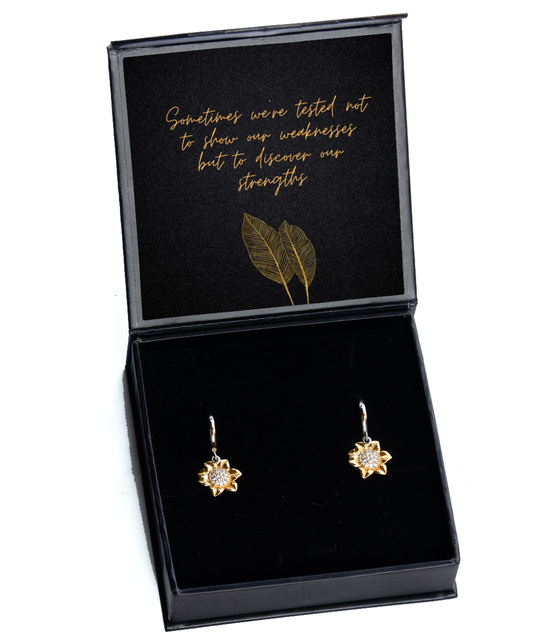 Dress Your Confidence - Inspirational Earrings for Women,  Sunflower Earrings. Model 60093