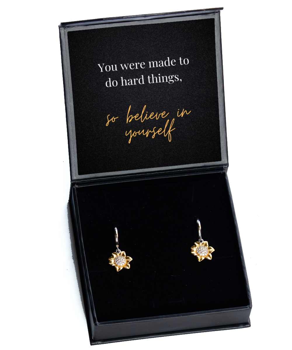Messages of Hope on Your Lobes - Inspirational Earrings,  Sunflower Earrings. Model 60093