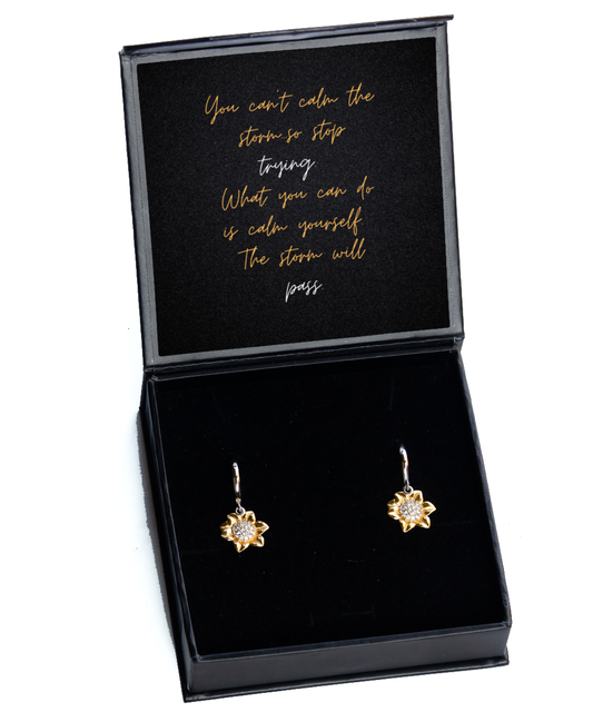 Inspirational Bling for a Confident You - Earrings Included,  Sunflower Earrings. Model 60093