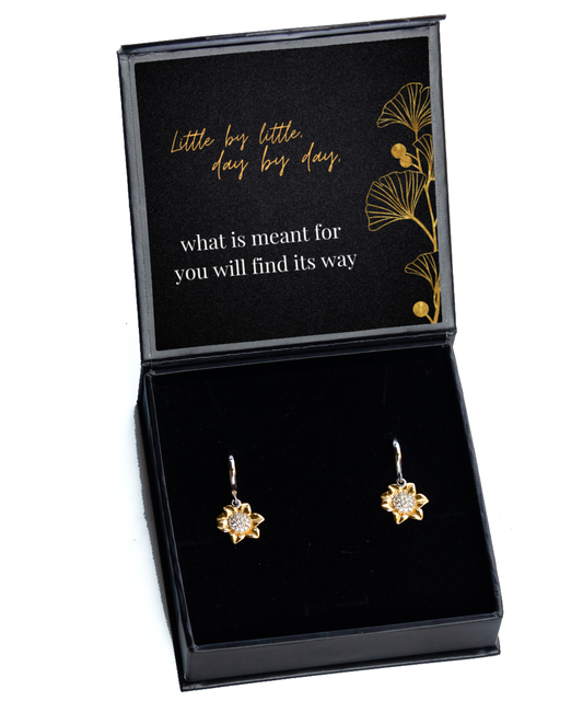 Chic Earrings, Empowering Words - Inspirational Adornments,  Sunflower Earrings. Model 60093