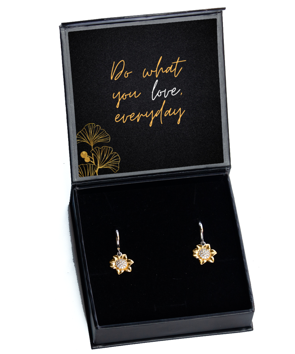 Your Daily Motivation - Wear It with Inspirational Earrings,  Sunflower Earrings. Model 60093