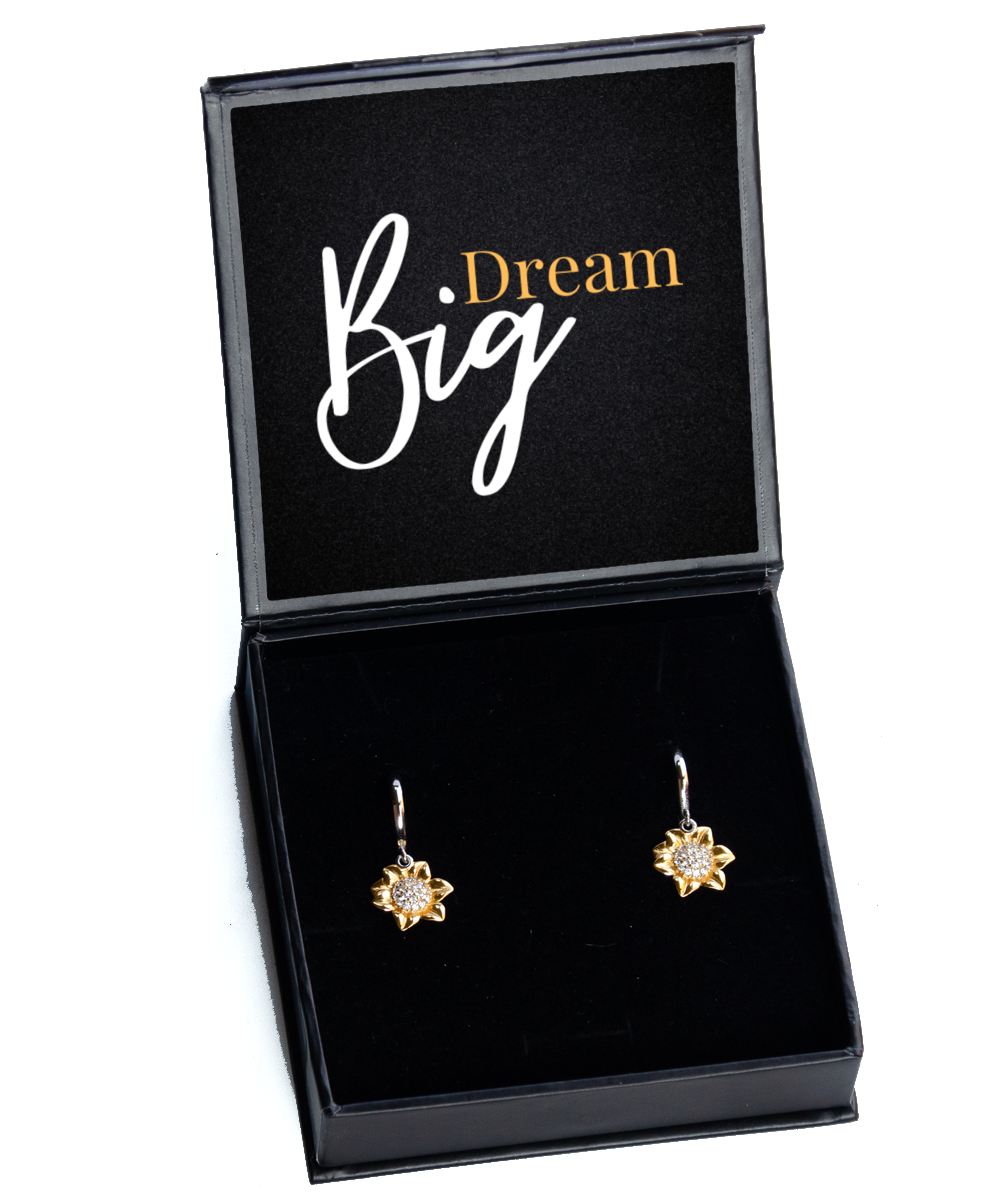 Dangle Confidence with Inspirational Earrings,  Sunflower Earrings. Model 60093