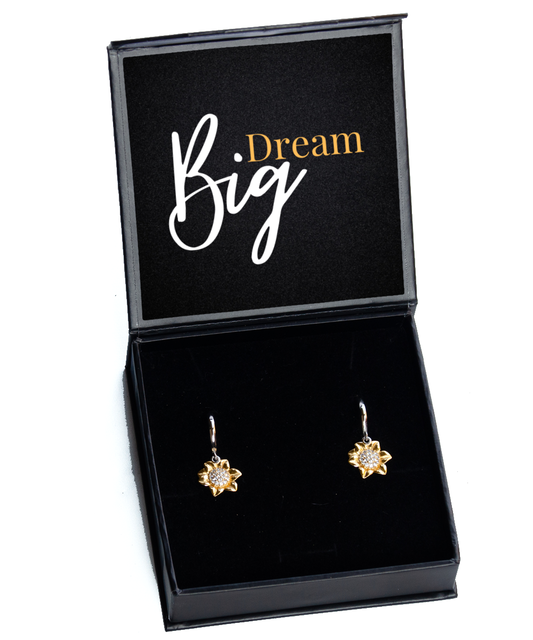 Dangle Confidence with Inspirational Earrings,  Sunflower Earrings. Model 60093