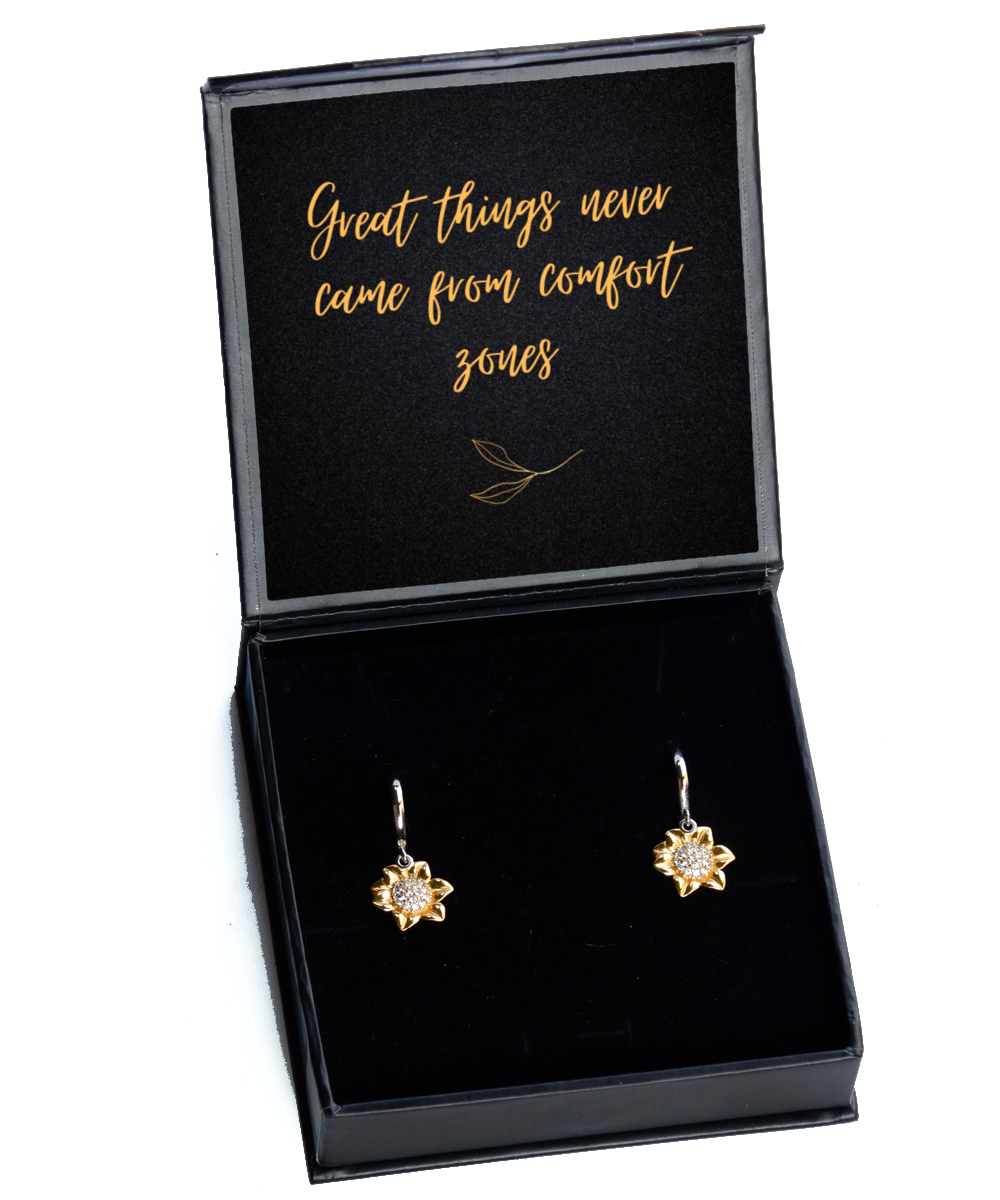 Your Ears, Your Empowerment - Inspirational Earrings,  Sunflower Earrings. Model 60093