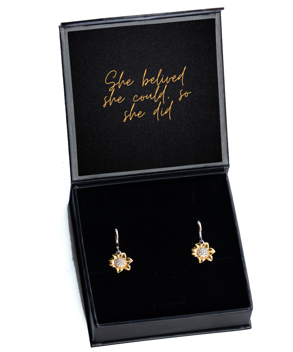 Your Daily Dose of Positivity - Inspirational Earrings,  Sunflower Earrings. Model 60093