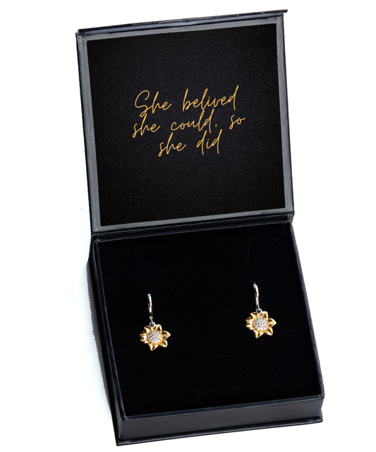 Your Daily Dose of Positivity - Inspirational Earrings,  Sunflower Earrings. Model 60093