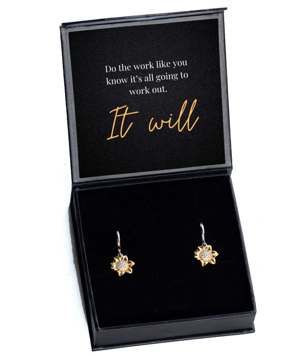 Earrings that Empower - Adorn Your Ears with Wisdom,  Sunflower Earrings. Model 60093