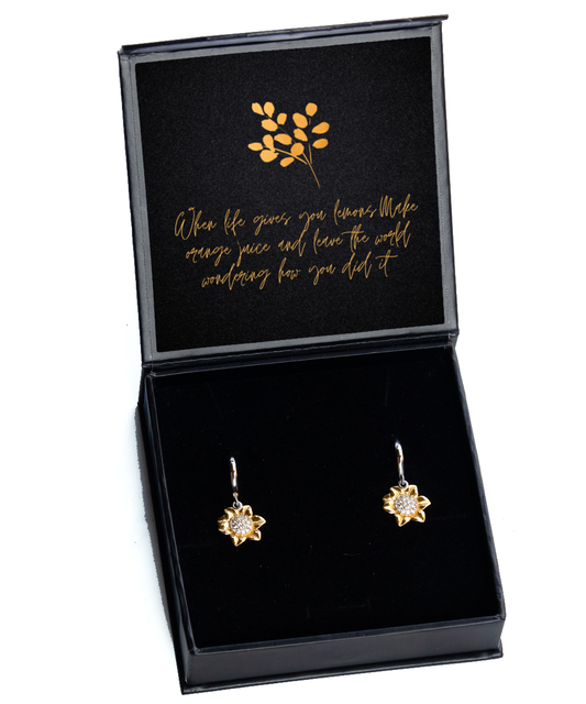 Radiate Positivity with Earrings of Inspiration,  Sunflower Earrings. Model 60093