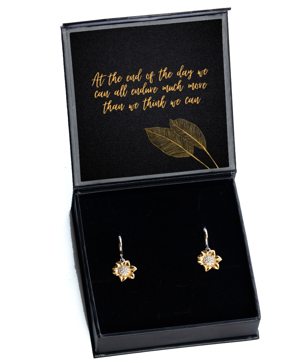 Earrings with a Twist of Positivity - Sparkle with Purpose,  Sunflower Earrings. Model 60093