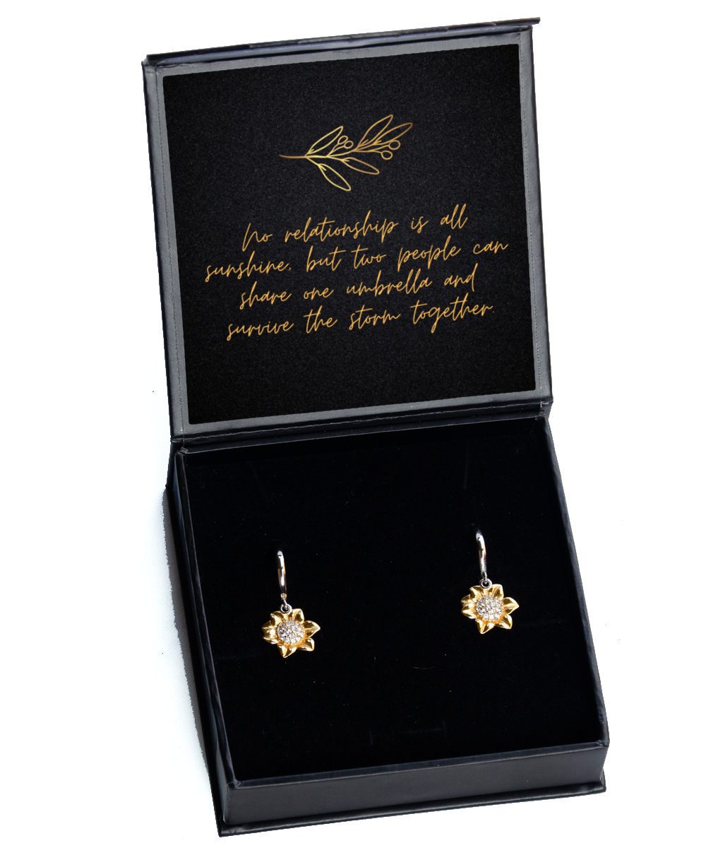 Whispered Words of Confidence - Inspirational Earrings,  Sunflower Earrings. Model 60093