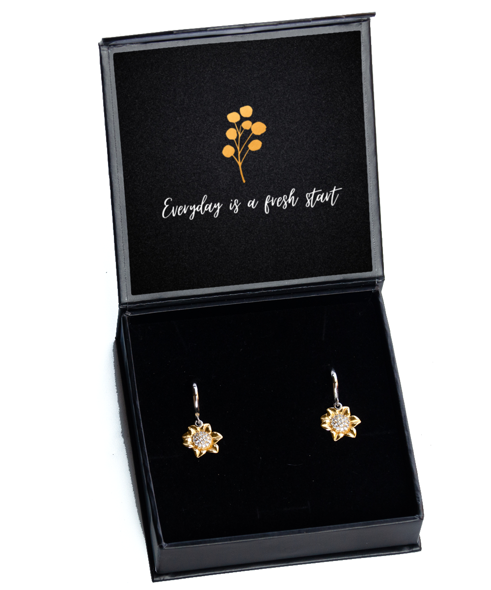 Ears Adorned with Empowerment - Inspirational Earrings,  Sunflower Earrings. Model 60093