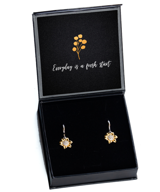 Ears Adorned with Empowerment - Inspirational Earrings,  Sunflower Earrings. Model 60093