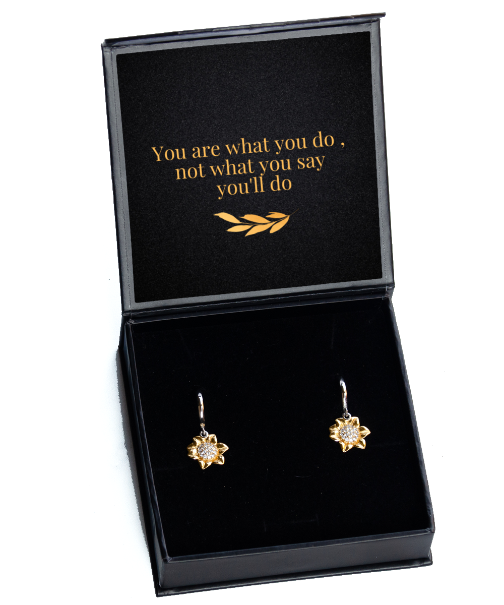 Messages of Strength, Style, and Elegance - Earrings,  Sunflower Earrings. Model 60093
