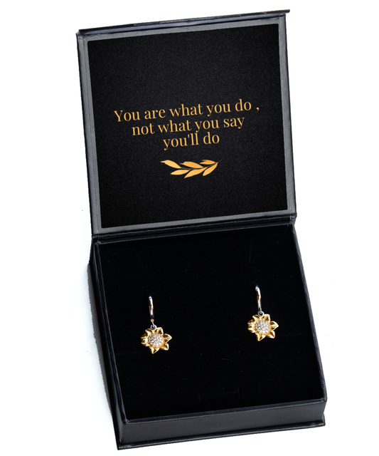 Messages of Strength, Style, and Elegance - Earrings,  Sunflower Earrings. Model 60093