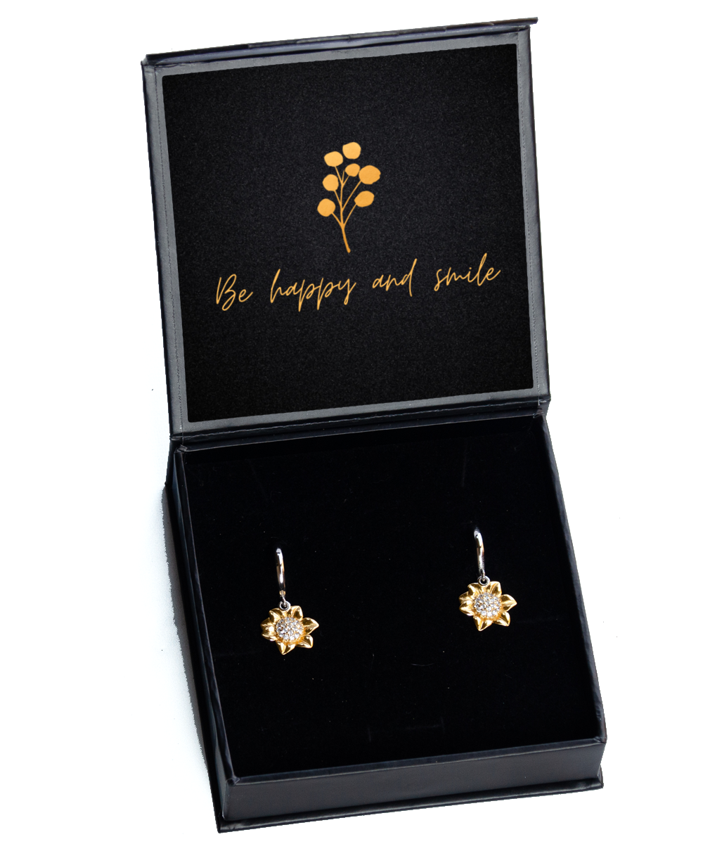 Earrings that Sparkle with Motivation - Glamour with Purpose,  Sunflower Earrings. Model 60093