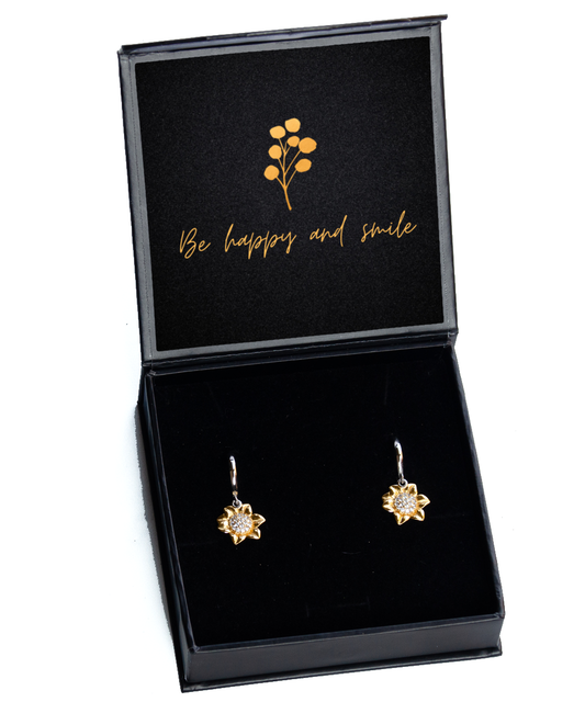 Earrings that Sparkle with Motivation - Glamour with Purpose,  Sunflower Earrings. Model 60093