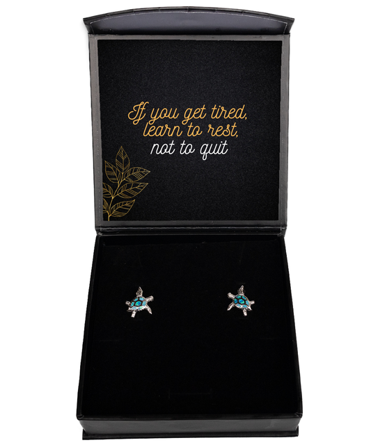 Inspirational Earrings: Wear Confidence and Empowerment Daily,  Opal Turtle Earrings. Model 60093