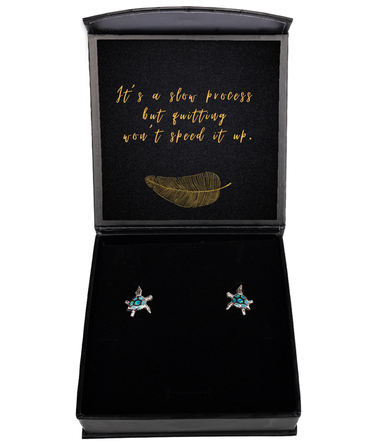 Inspirational Bliss Earrings - Your Path to Empowerment,  Opal Turtle Earrings. Model 60093