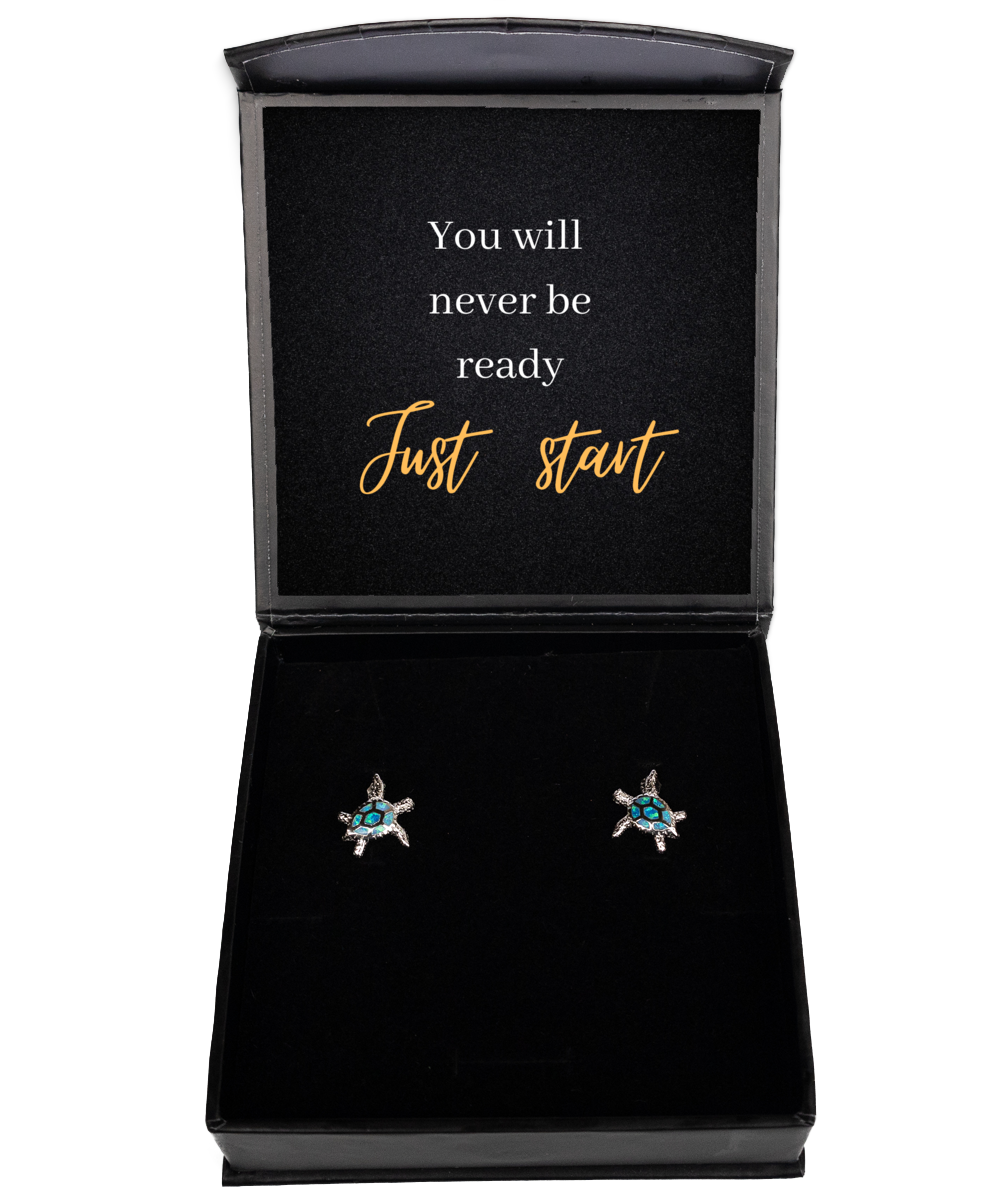 Radiate Positivity with Inspirational Earrings - A Chic Reminder,  Opal Turtle Earrings. Model 60093
