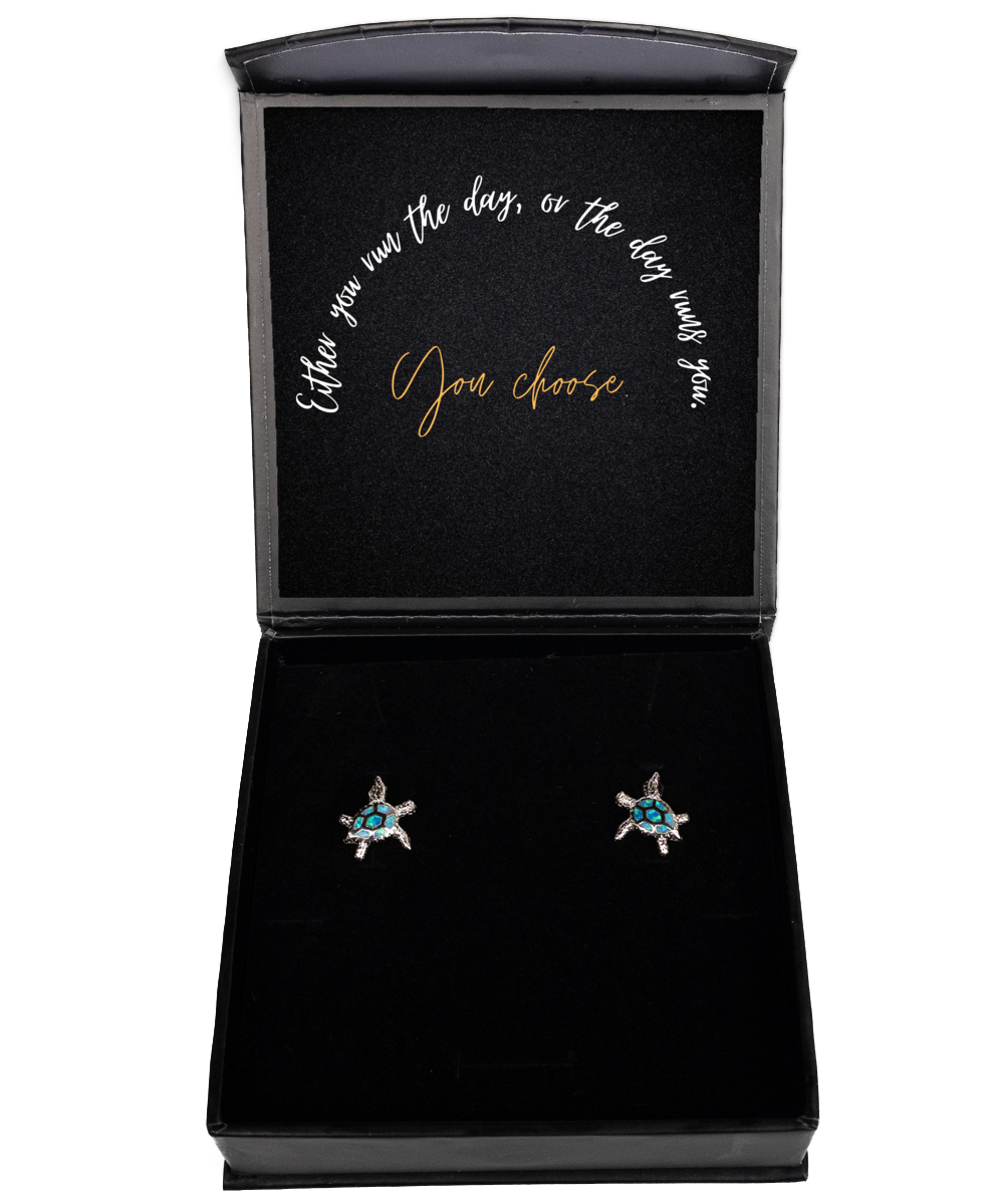 Earrings for Empowerment: Carry Inspirational Messages with Style,  Opal Turtle Earrings. Model 60093
