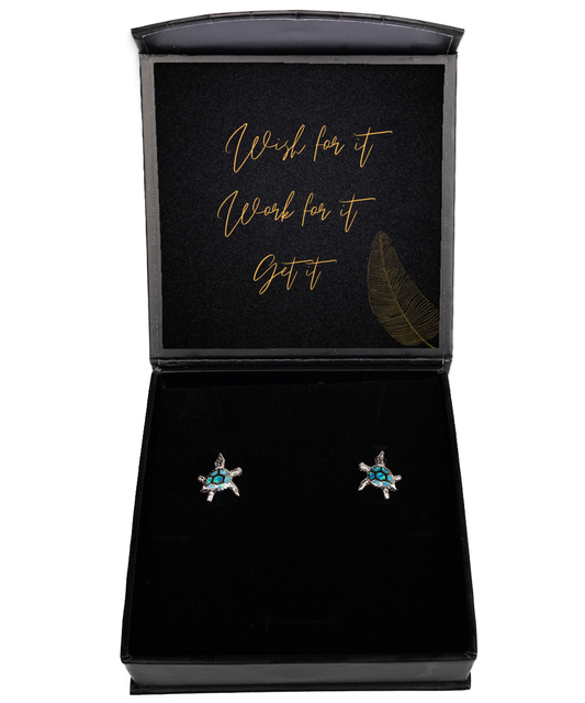 Elevate Your Shine - Inspirational Earrings for Confident You,  Opal Turtle Earrings. Model 60093