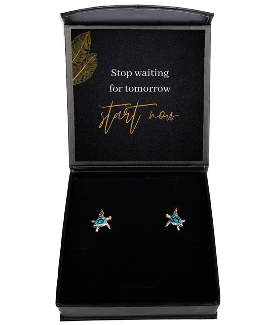 Daily Inspiration on Your Ears - Stunning Earrings Included,  Opal Turtle Earrings. Model 60093