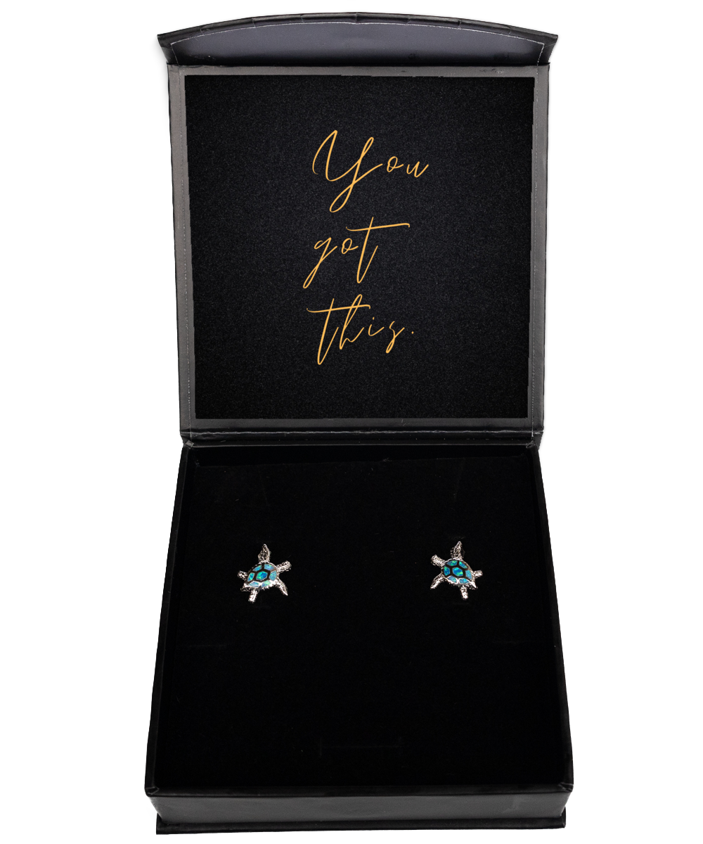 Earrings with Heartfelt Inspiration - Elevate Your Jewelry Game,  Opal Turtle Earrings. Model 60093