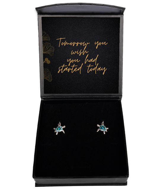 Earrings that Inspire - A Unique Blend of Style and Encouragement,  Opal Turtle Earrings. Model 60093