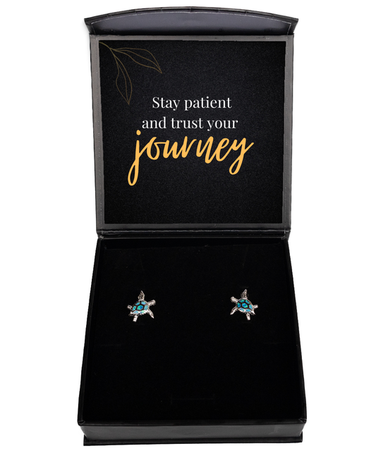 Wear Your Dreams - Inspirational Earrings for Daily Motivation,  Opal Turtle Earrings. Model 60093