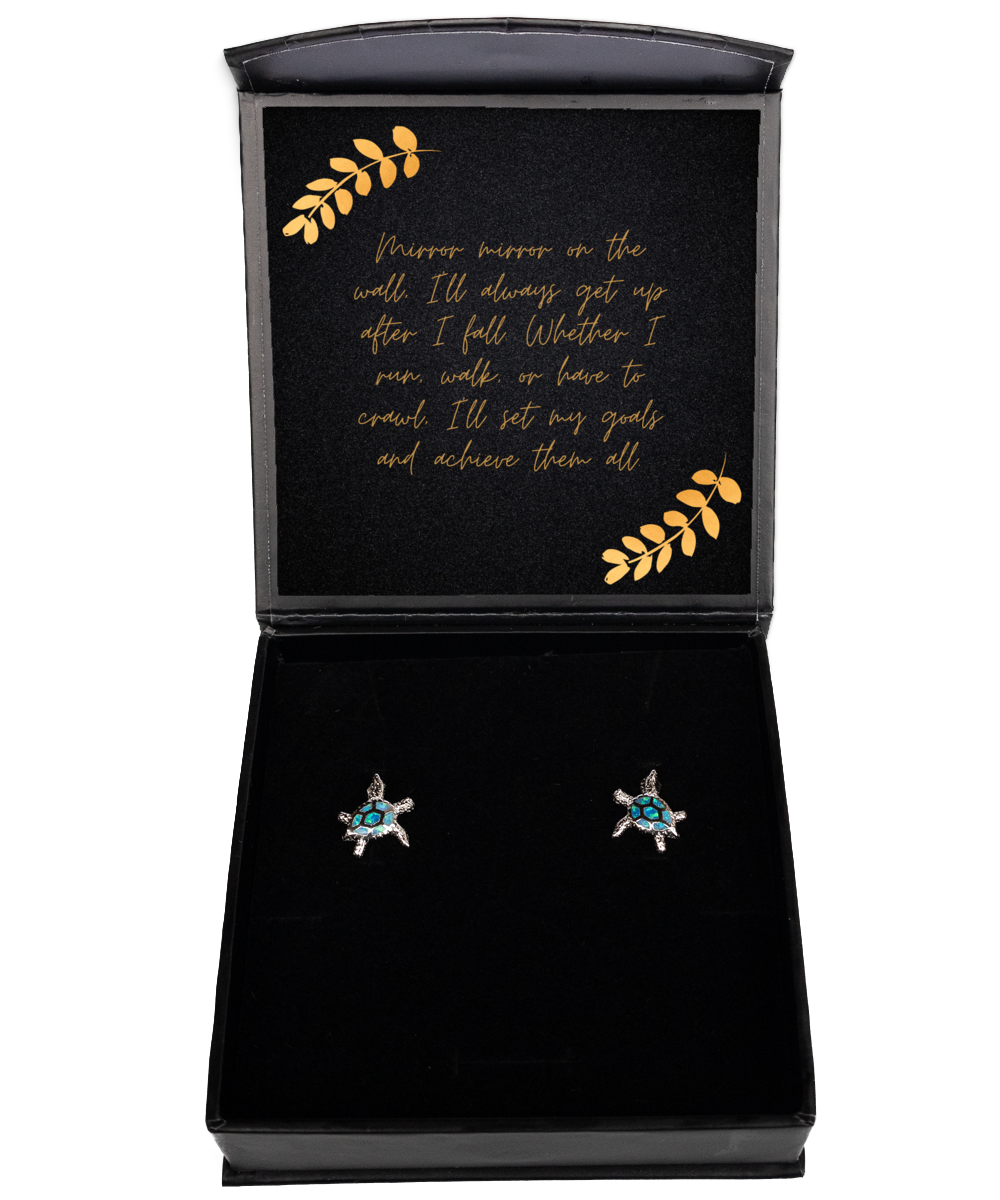 Earrings with a Purpose - Daily Inspiration on Your Ears,  Opal Turtle Earrings. Model 60093