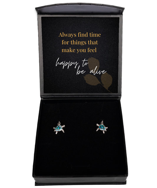 Confidence and Inspiration in Every Pair - Inspirational Earrings,  Opal Turtle Earrings. Model 60093