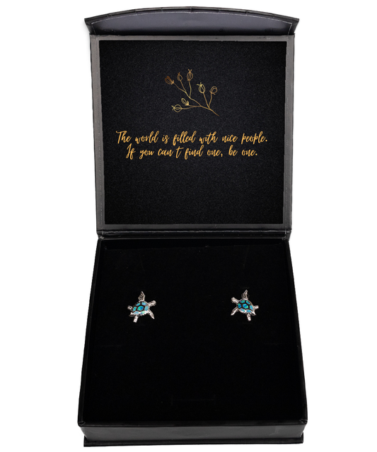 Unlock Your Potential with Elegance - Inspirational Earrings,  Opal Turtle Earrings. Model 60093