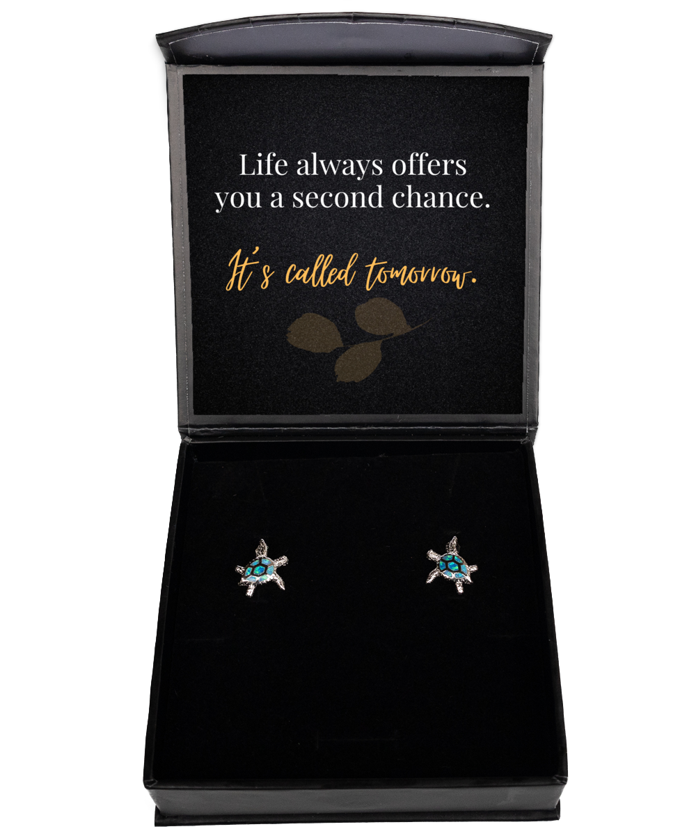 Earrings of Empowerment: Your Daily Inspiration,  Opal Turtle Earrings. Model 60093