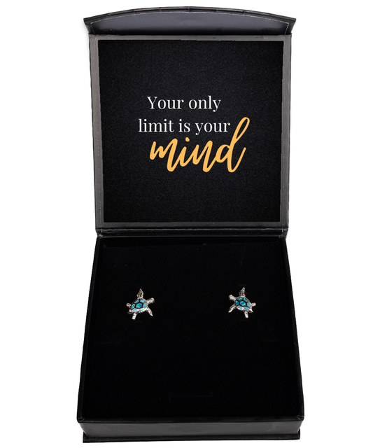 Adorn Your Ears, Uplift Your Spirit - Inspirational Earrings,  Opal Turtle Earrings. Model 60093