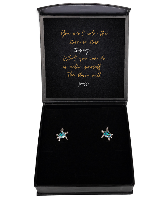 Inspirational Bling for a Confident You - Earrings Included,  Opal Turtle Earrings. Model 60093