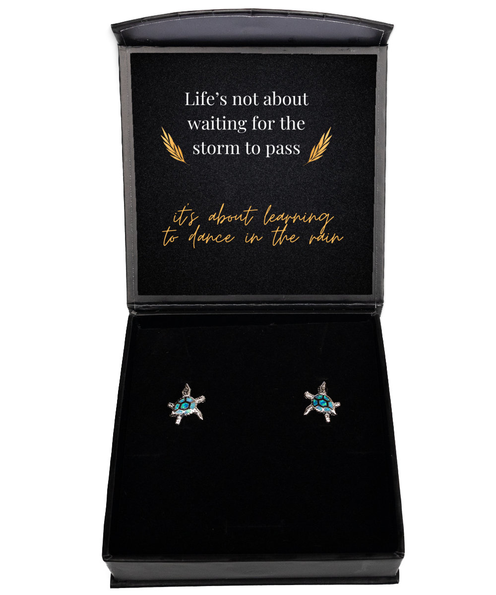 Uplift Your Look with Inspirational Earrings,  Opal Turtle Earrings. Model 60093