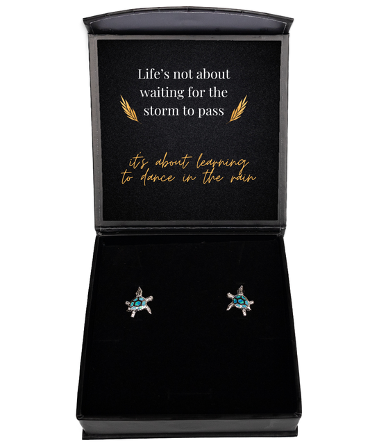 Uplift Your Look with Inspirational Earrings,  Opal Turtle Earrings. Model 60093