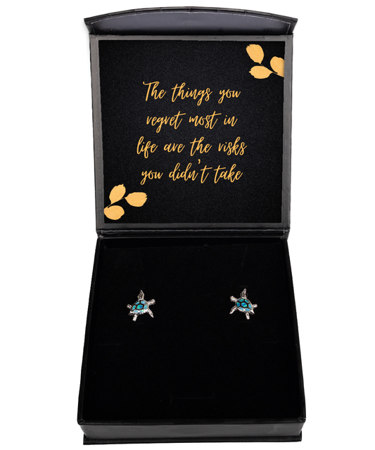 Inspiration & Elegance Meet in These Earrings,  Opal Turtle Earrings. Model 60093