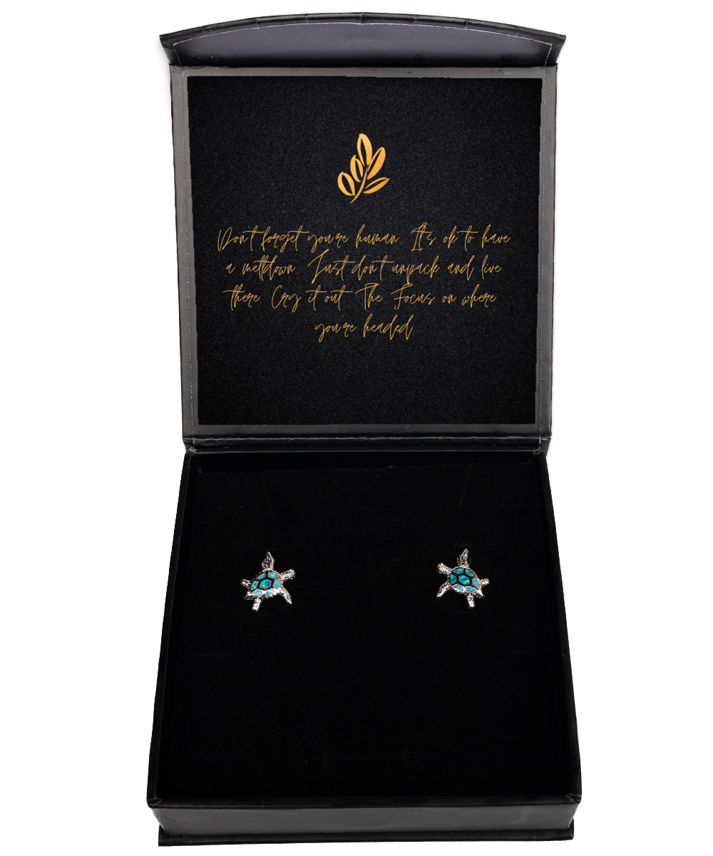 Style with a Side of Inspiration - Earrings Included,  Opal Turtle Earrings. Model 60093