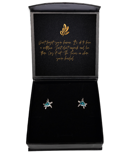 Style with a Side of Inspiration - Earrings Included,  Opal Turtle Earrings. Model 60093