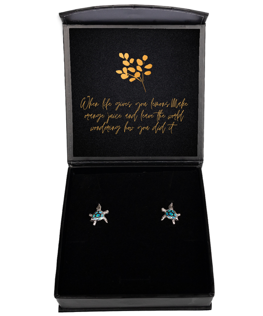 Radiate Positivity with Earrings of Inspiration,  Opal Turtle Earrings. Model 60093