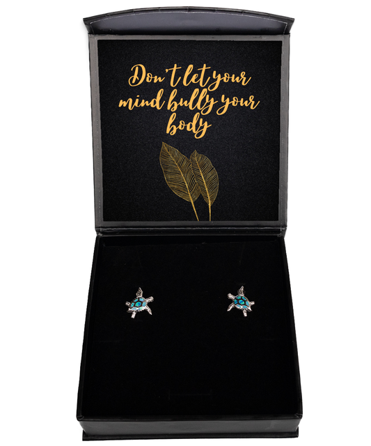 Positive Vibes, Elegant Ears - Inspirational Earrings,  Opal Turtle Earrings. Model 60093