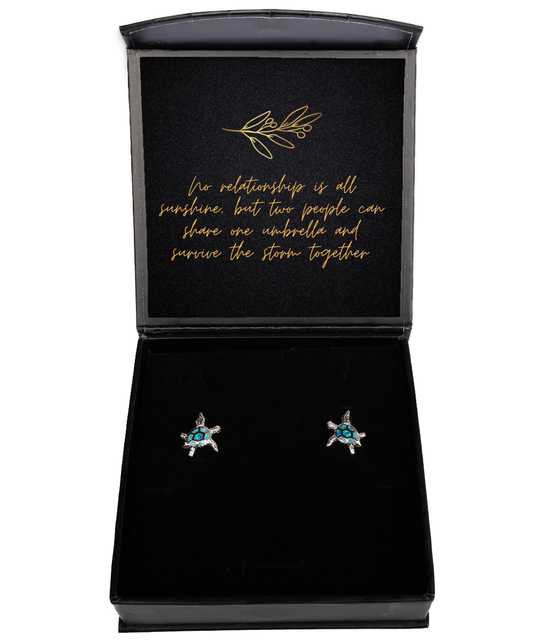 Whispered Words of Confidence - Inspirational Earrings,  Opal Turtle Earrings. Model 60093