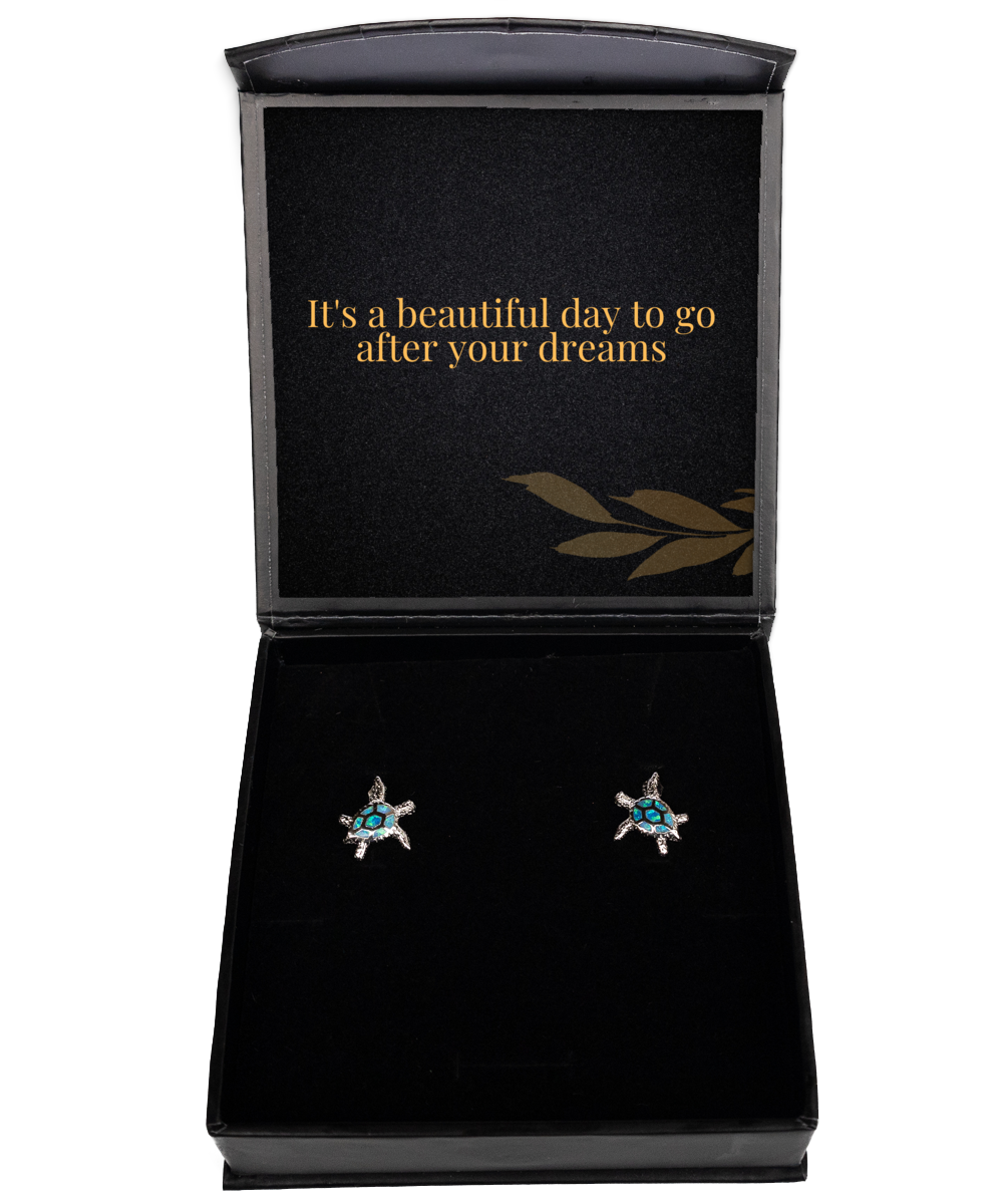 Elegance and Inspiration - A Unique Earring Experience,  Opal Turtle Earrings. Model 60093