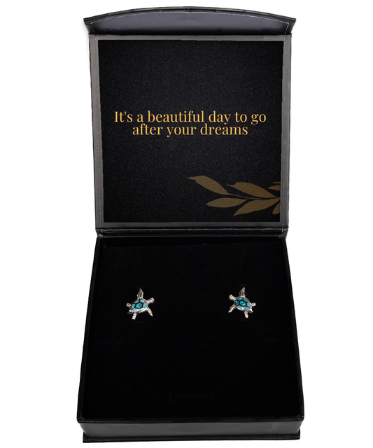 Elegance and Inspiration - A Unique Earring Experience,  Opal Turtle Earrings. Model 60093